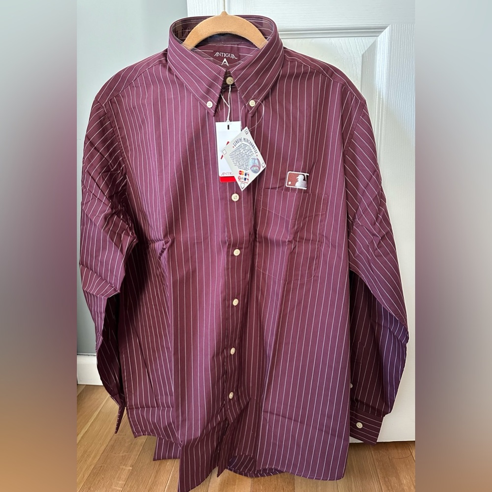 Antigua men’s authentic MLB long sleeve button down shirt New with tags